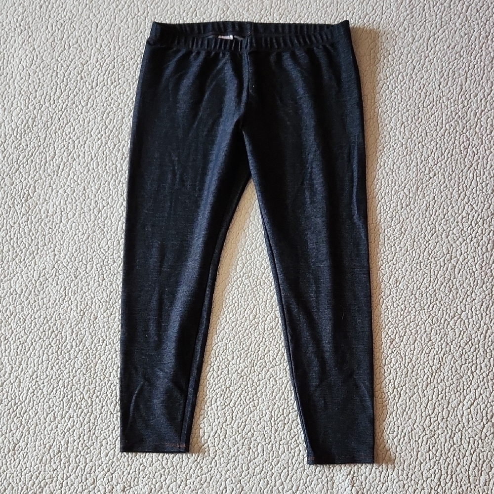 No Boundaries Pull-on Full Length High-Rise Distressed Denim Look Cotton Blend